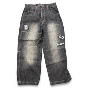 Y2K Southpole Black Wash Patchwork Jeans, Boys Size 14H